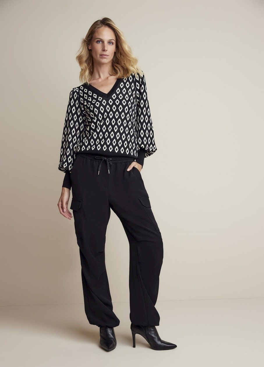 Clothing Summum Woman  | Sporty Cargo Trousers Black