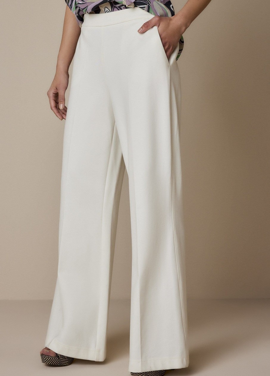 Clothing Summum Woman  Bootcut Trousers White – Outlettrousersshop